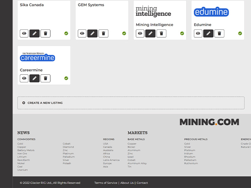 Create A Listing - MINING.com - Buyers Guide